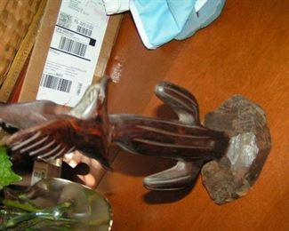 iron wood bird on cactus