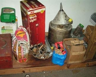 stainless steel gas can - toolbox - work light and more