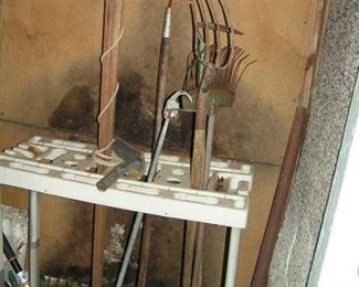yard tools and rack