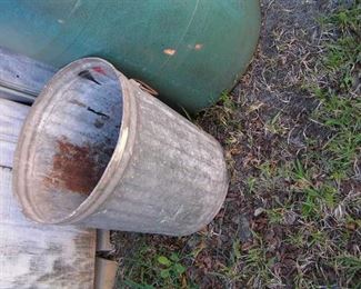 galvanized trash can