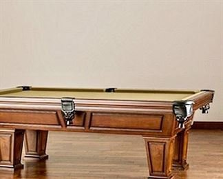 $1000 Pool Table, Wall Shelf, Sticks, Balls, Rack