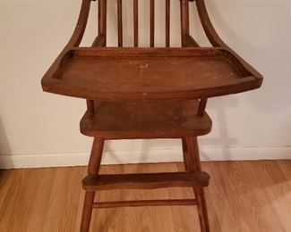 Vintage Children's High Chair (All wood) 37" High 