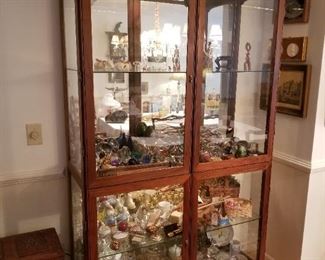 Curio Cabinet (3 glass shelves) 83" High  X 47" Wide   One of the 4 glass shelves broke.  Looks great with three!