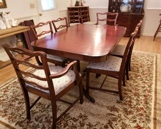 Formal Dining Table & 6 Chairs  42" Wide X 63" Long