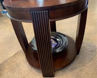 $225 - Round oak  end table