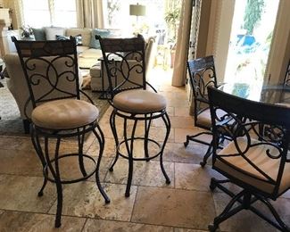 $98 each or best price -Unique metal and ultra suede bar stools ( two available) 