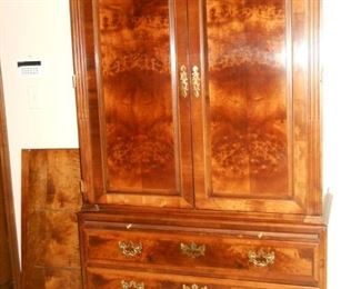 Henredon Aston burled wood armoire chest