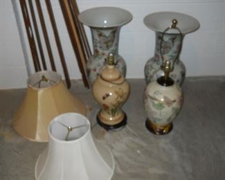 Asian inspired large vases and lamps