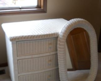 wicker dresser and mirror