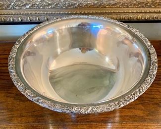 $75; International Silver Co silverplate footed bowl; 13.5” diameter; 6.5” high