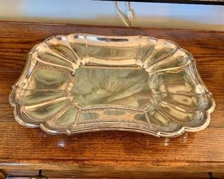 $25; Gorham “Newport” silverplate platter; 16” long x 11” wide