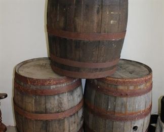 whiskey barrels from Barkett's Restaurant in Seadrift
