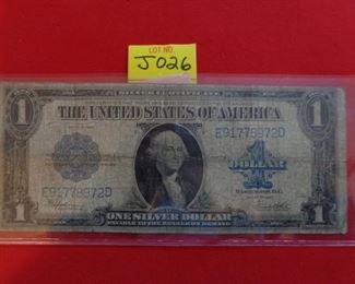 1923 Large Silver Certificate Currency