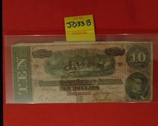Confederate States of America $10 Currency