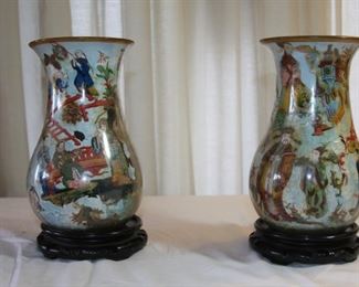 20th c. Chinese reverse painted vases $150 for the pair