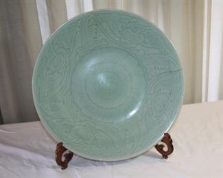 19th c. Chinese Celadon charger 18 3/8" dia. - asking $995
