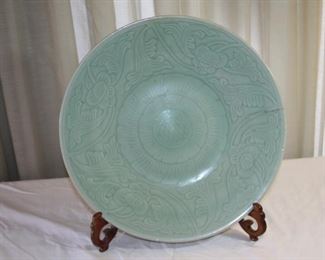 19th c. Chinese Celadon charger 18 3/8" dia. - asking $995