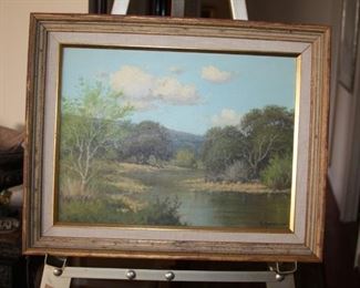 original oil painting by G. Harvey - Texas Hill Country - Creek Scene - SOLD