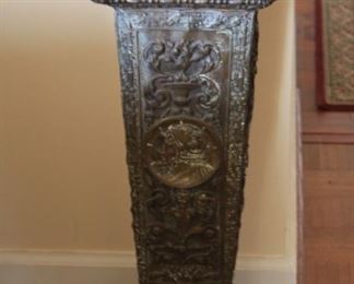 antique brass over wood pedestal - 31 1/2" tall - asking $325.