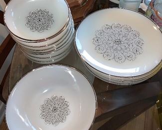 MCM milk glass dish set! We have a sneaking suspicion there are more pieces to this set - yet to be unpacked!!!