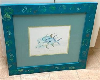 Framed Art by Meryln Morey-Jones "Properly Schooled"  Measures 25" x 23" 