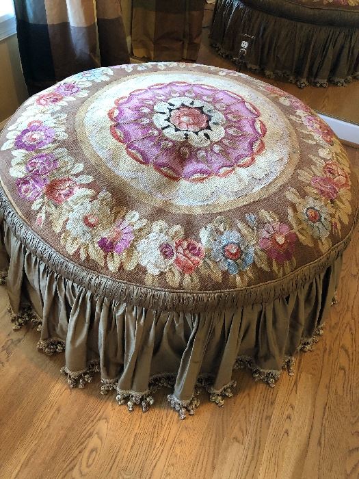 Fabulous Ottoman with antique Aubusson top