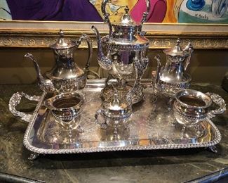 Up close of the silver service 