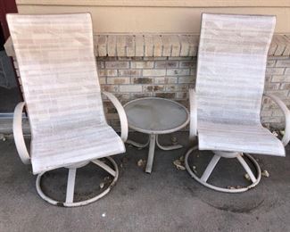 Patio chairs table