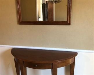 Wood Half Moon Table