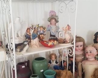 Hummel figurines, Goebel Birds, Higgins glass, some pottery, van briggle, Rookwood
