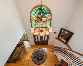 Wilshire Mfg. Co -Large Natural Alabaster chandelier -2 tier, 18 arm- oil brushed bronze.