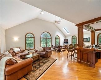  Butler Specialty Trunk table                                                             4 Swivel bar stools 