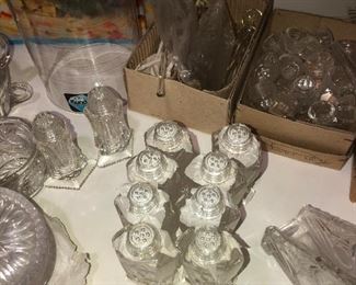 Crystal salt and pepper shakers 