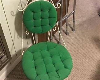 Metal Vanity chair in Green 