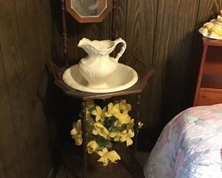 Wash stand with Pitcher and Bowl 