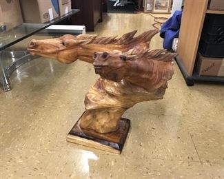 Wood Carved Horses