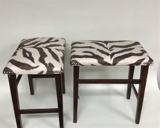 Zebra Fabric Stools 