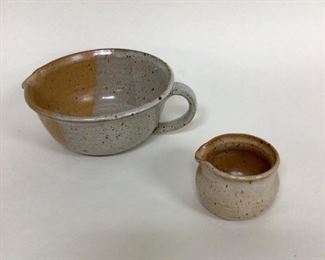 Pottery mixing bowl and egg separator 