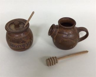 Pottery, Two Honey Pots 