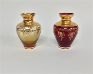 Vintage Murano and Veechra glass vases 