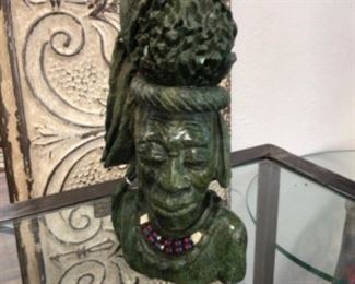 Zulu Warrior African sculpture stone 