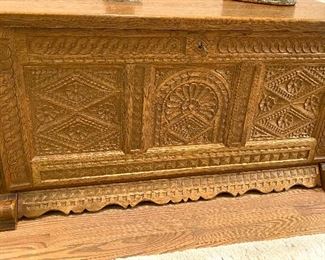 GERMAN SHOE CHEST . . . .  all hand carved