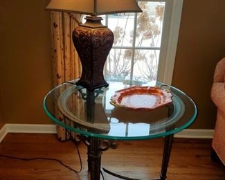Side table, Matching coffee table, lamps