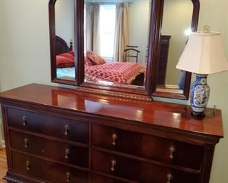 National Mt. Airy  Bedroom set, Matching Chest of Drawers, Nightstands, queen headboard & Foot board, Dresser w/ Mirror 