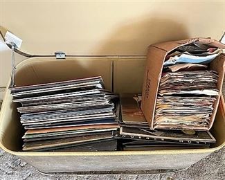 vinyl lp and 45s records