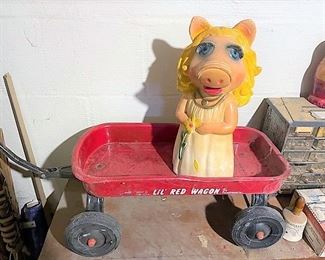 Miss Piggy and lil red wagon