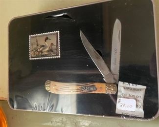 Old Timer Duck's Unlimited Knife and stamp