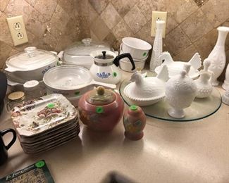Corning ware, milk glass, McCoy