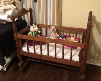 Vintage rocking baby bed