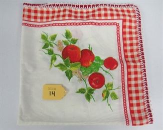 Small vintage apple print tablecloth